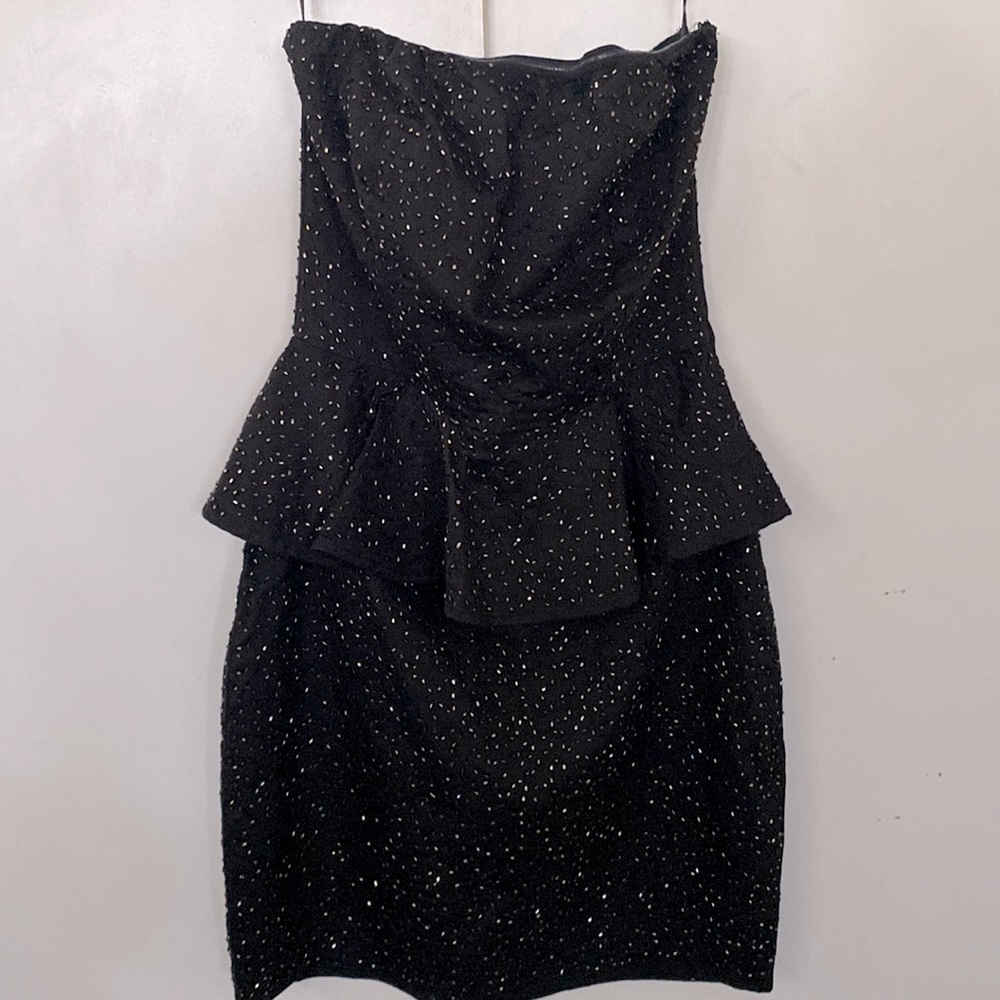 Zara sequin strapless dress